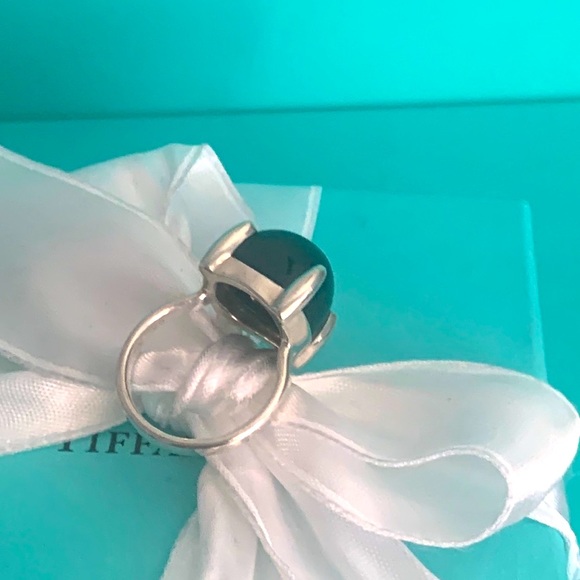 Tiffany & Co Large Sugar Stack Ring Black Onyx Paloma Picasso Stone  12mm size 5 - Picture 7 of 14